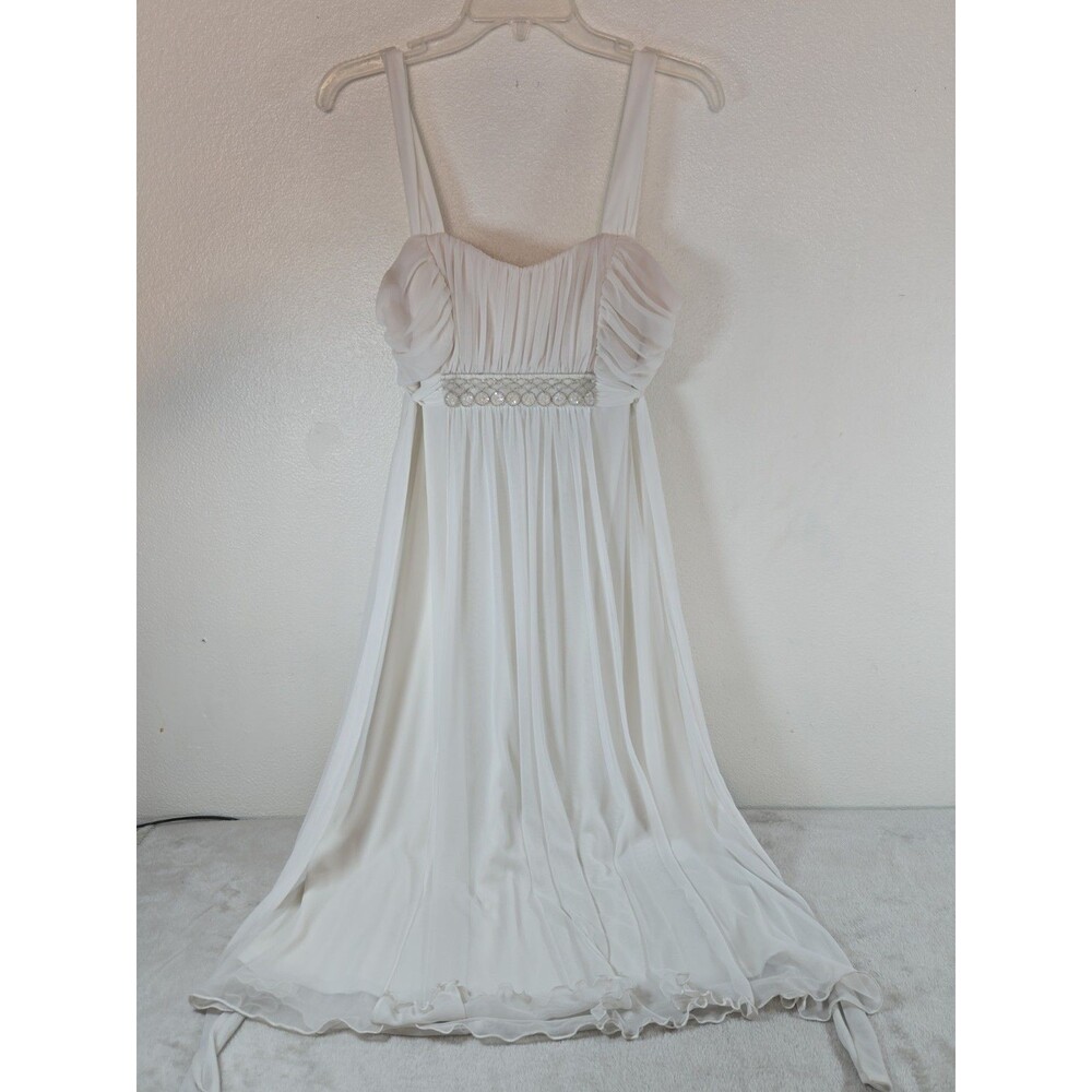 Connected Apparel Babydoll Dress Womens Size 8 Ivory White Bridal Feminine Flowy